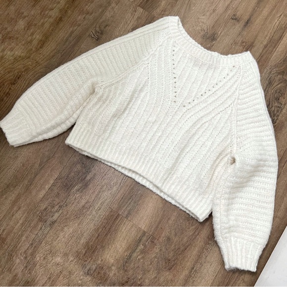 Free People Carter Soft Knit Pullover Sweater in Ivory Size XS - Picture 9 of 12